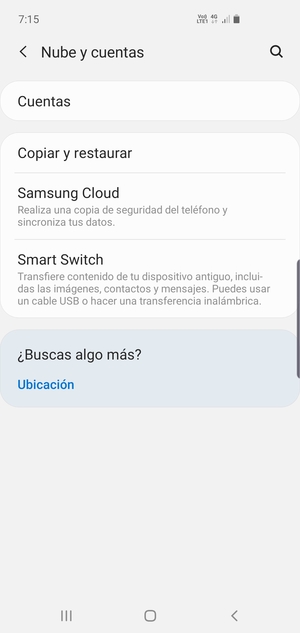 Seleccione Cuentas