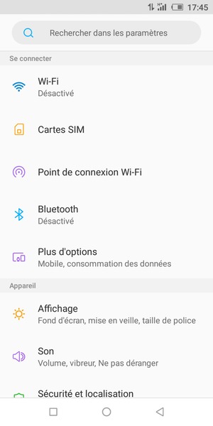 Sélectionnez Point d'accès Wi-Fi / Point d'accès et partage de connexion / Point de connexion Wi-Fi