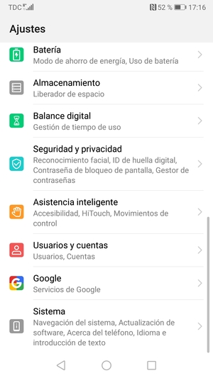 Desplácese y seleccione Sistema