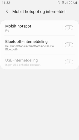 Vælg Mobilt hotspot