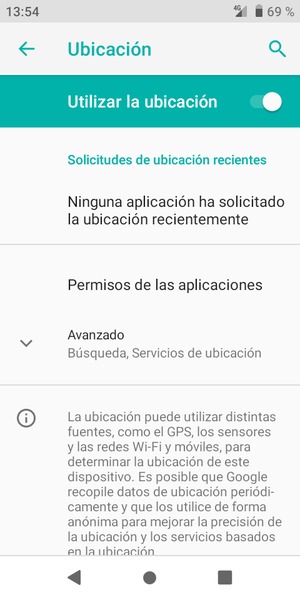 Desactive Ubicación