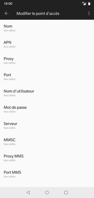 Saisissez les informations Internet