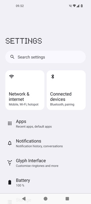Select Network & internet