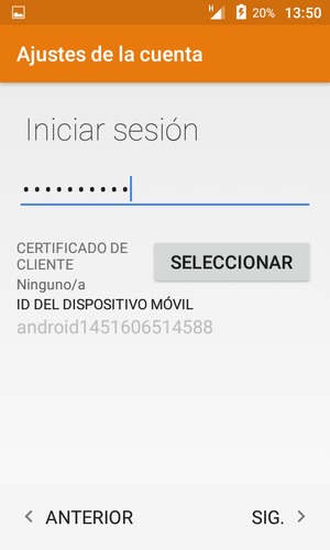 Introduzca su contraseña y seleccione SIG.
