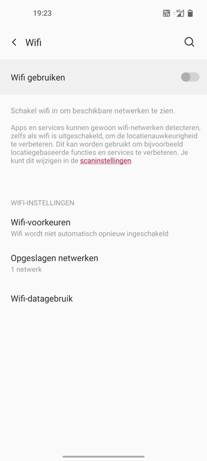 Schakel Wifi gebruiken in