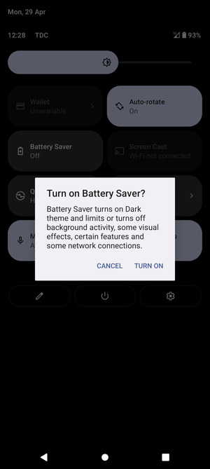 Select TURN ON
