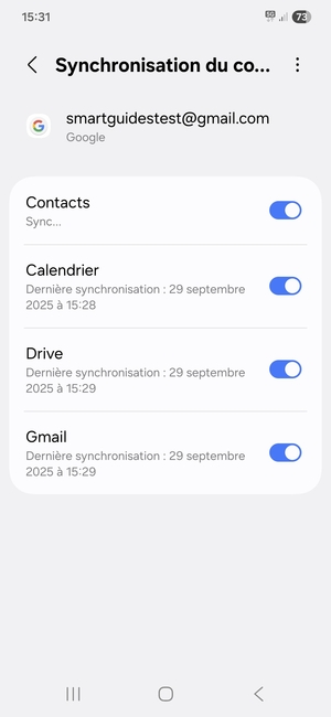 Vos informations seront synchronisées