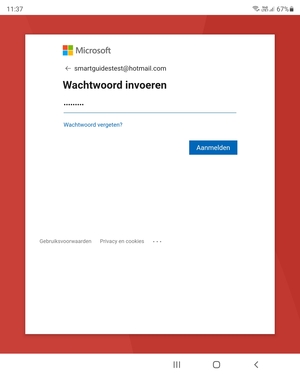 Voer uw wachtwoord in en selecteer Aanmelden