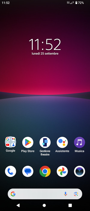 Seleziona il tasto App recenti