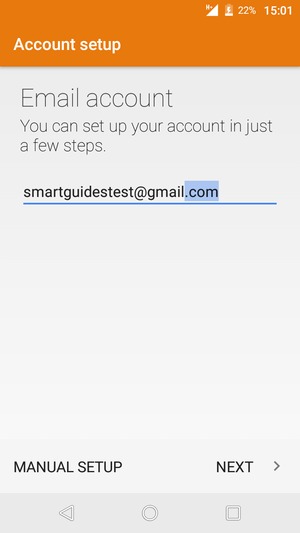 Enter your Gmail or Hotmail address. Select NEXT