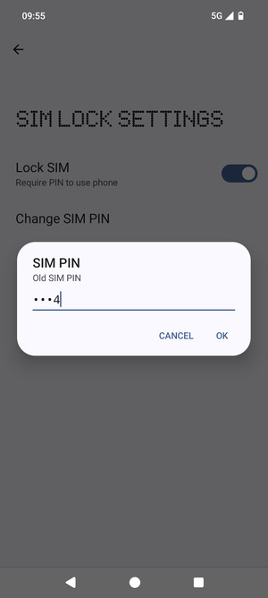 Enter your Old SIM PIN and select OK