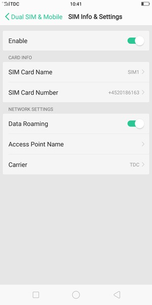 Turn Data Roaming on or off