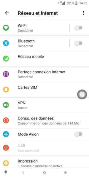 Sélectionnez Réseau mobile