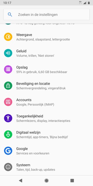 Scroll naar en selecteer Systeem