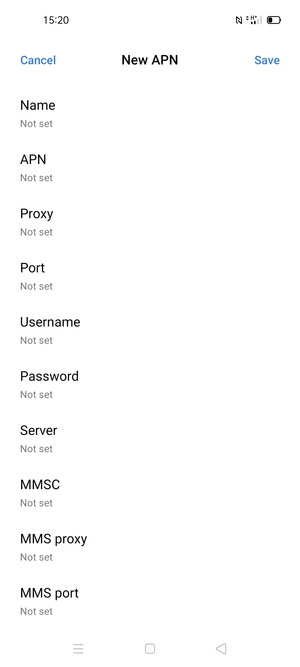 Enter Internet information