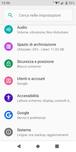 Scorri e seleziona Sicurezza e posizione