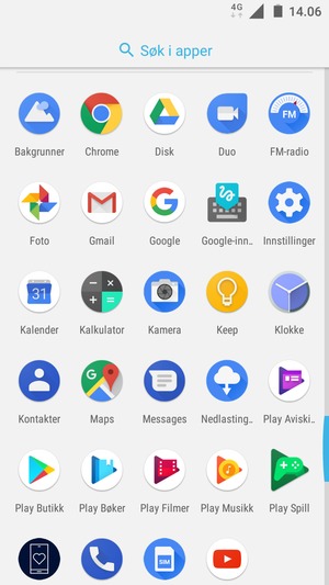 Bla til og velg Innstillinger