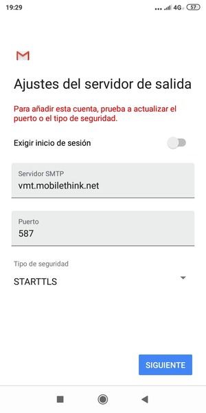 Seleccione Tipo de seguridad