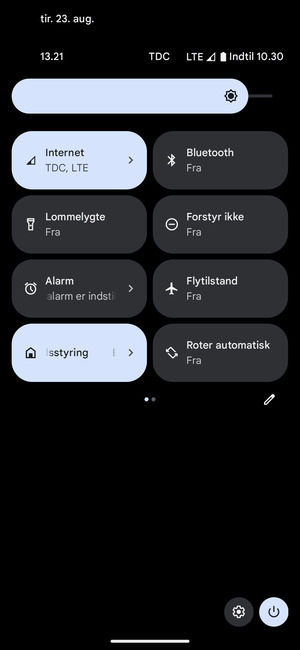 Juster lysstyrken til det ønskede niveau