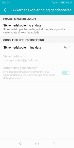 Vælg Sikkerhedskopier mine data