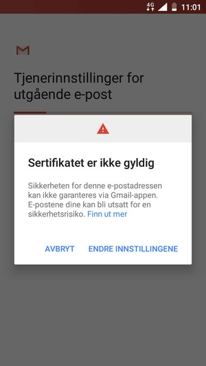 Velg ENDRE INNSTILLINGENE