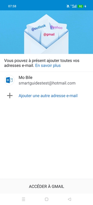 Sélectionnez ACCÉDER À GMAIL