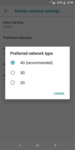Select your preferred option