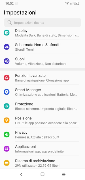 Scorri e seleziona Protezione