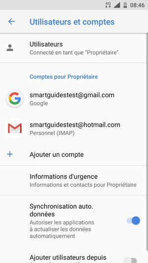 Sélectionnez votre compte Google