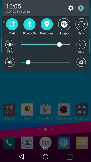 Disattiva Bluetooth e Posizione