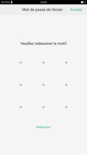 Dessinez de nouveau le schéma de déverrouillage
