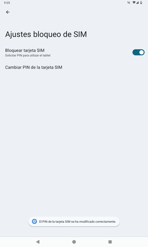 Su PIN de la tarjeta SIM ha sido cambiado