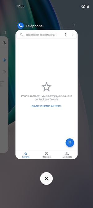 Sélectionnez l'icône Supprimer pour fermer toutes les applis en cours d'exécution