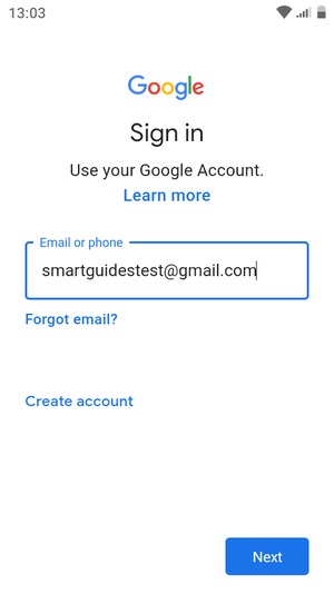 Enter your email address and select Next