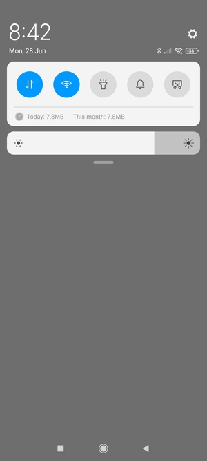 Slide down the top menu again