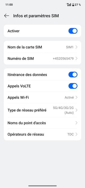 Activer ou désactiver Itinérance des données