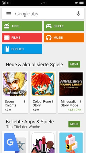 Wählen Sie die Suchleiste