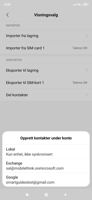 Velg din Google-konto
