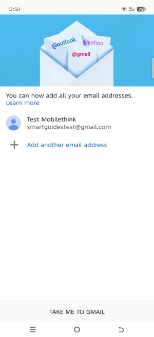 Select TAKE ME TO GMAIL