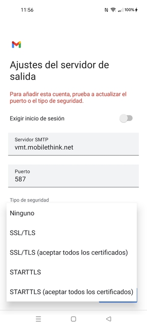 Seleccione Ninguno y SIGUIENTE