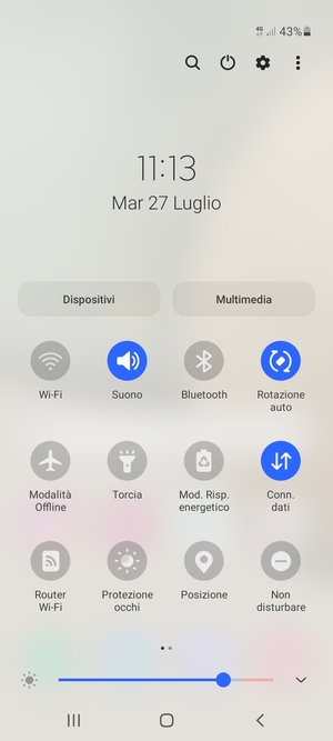 Seleziona il tasto v
