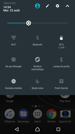 Sélectionnez le bouton Réglages