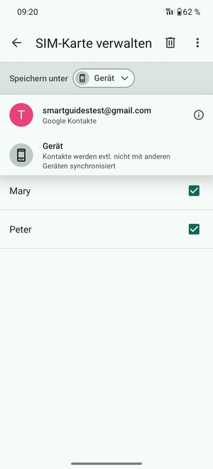 Wählen Sie Ihr  Google-Konto