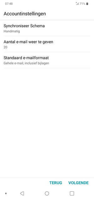 Selecteer VOLGENDE