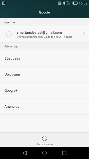 Seleccione su cuenta de copia de seguridad