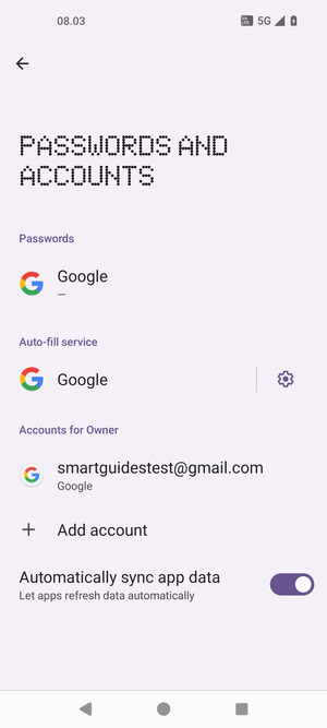 Select your Google account