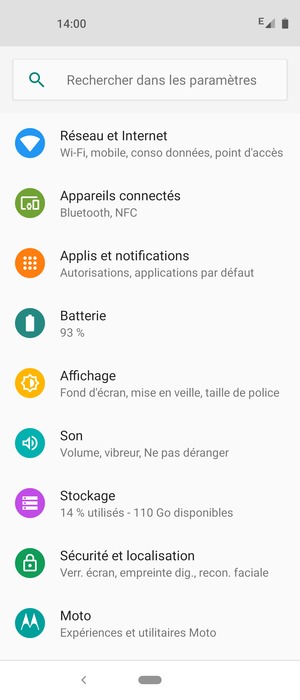 Sélectionnez Sécurité et localisation