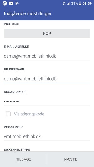Vælg PROTOKOL