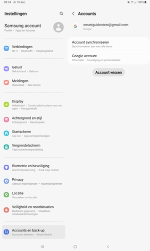 Selecteer Account synchroniseren