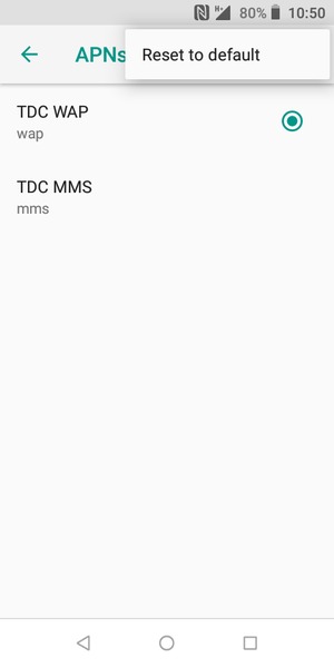 Select Reset to default